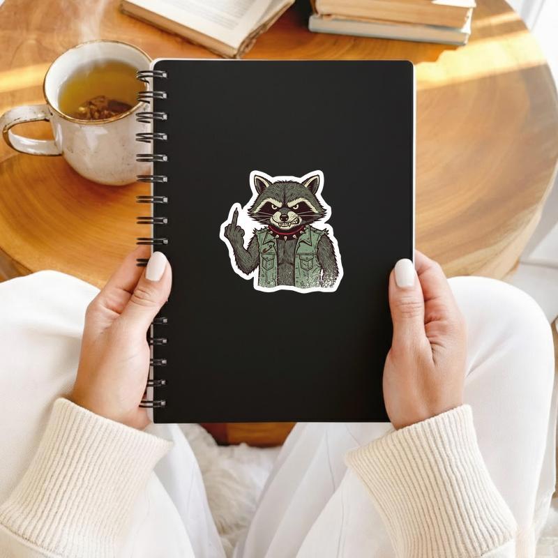 Vintage Raccoon Middle Finger 2 Sticker Vintage Raccoon Middle Finger 2 Sticker