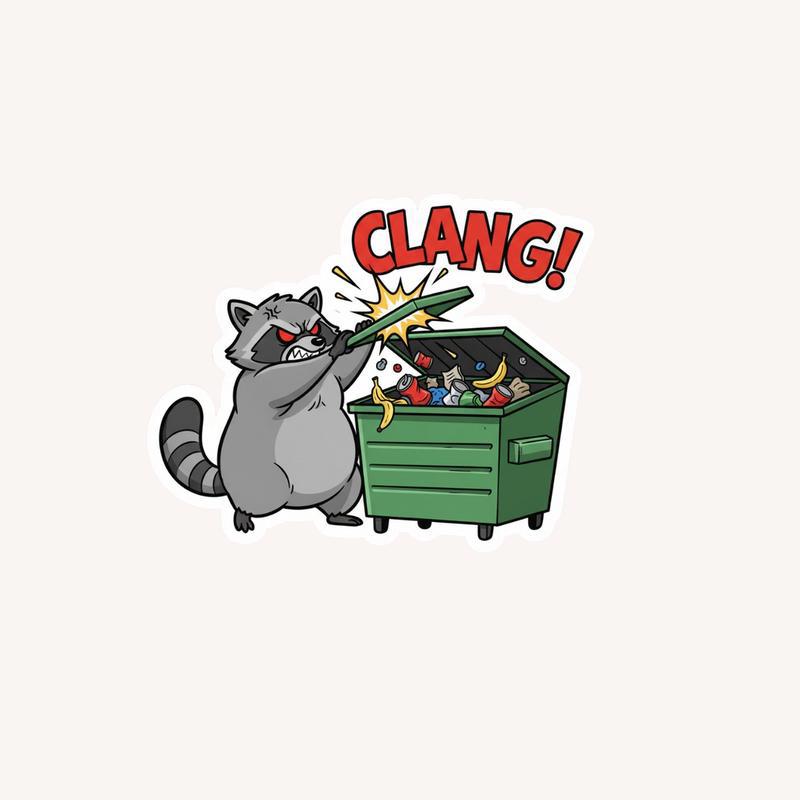 Kawaii Angry Raccoon Road Rage Meme Sticker - Raccsy