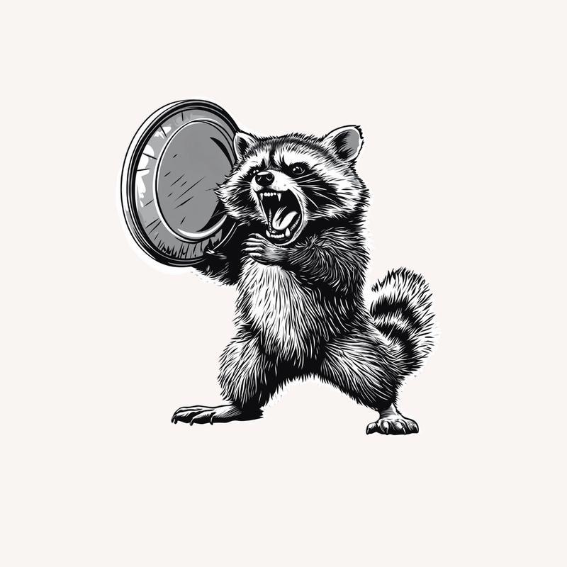 Angry Raccoon Trash Panda Sticker - Raccsy
