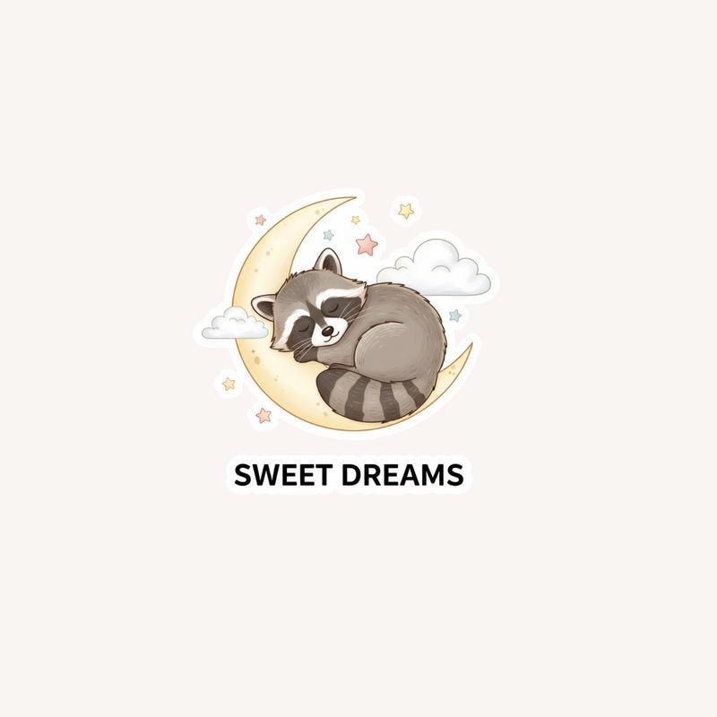 Baby Raccoon Moon Dreamer Sticker Baby Raccoon Moon Dreamer Sticker
