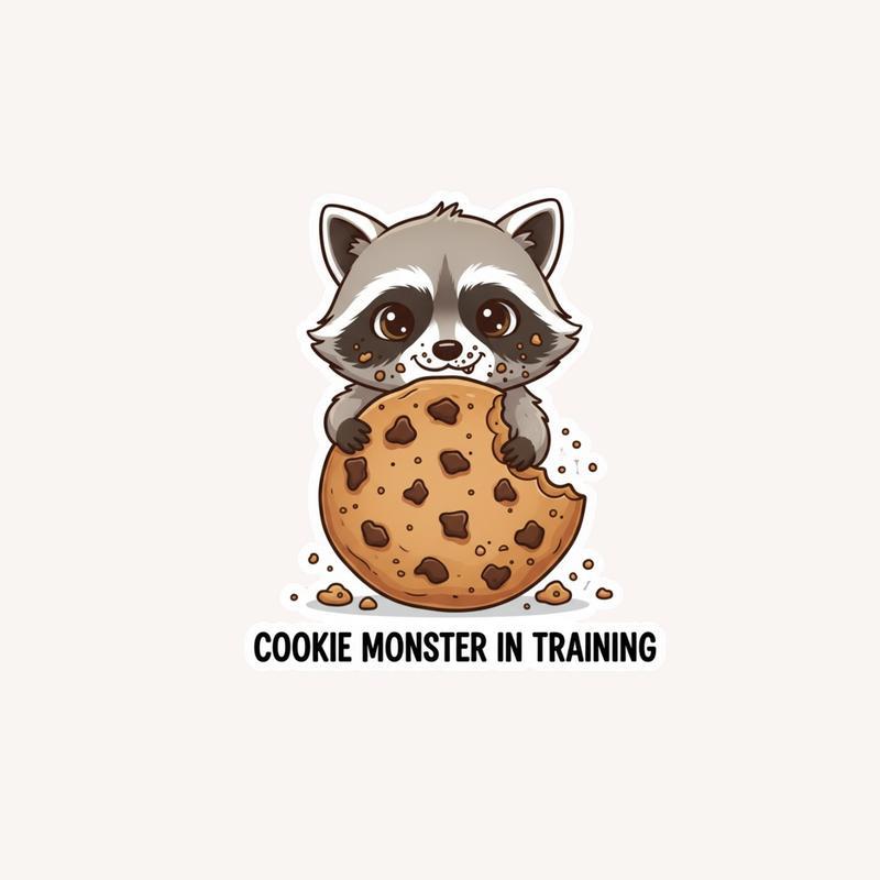 Baby Raccoon Snack Thief Sticker - Raccsy