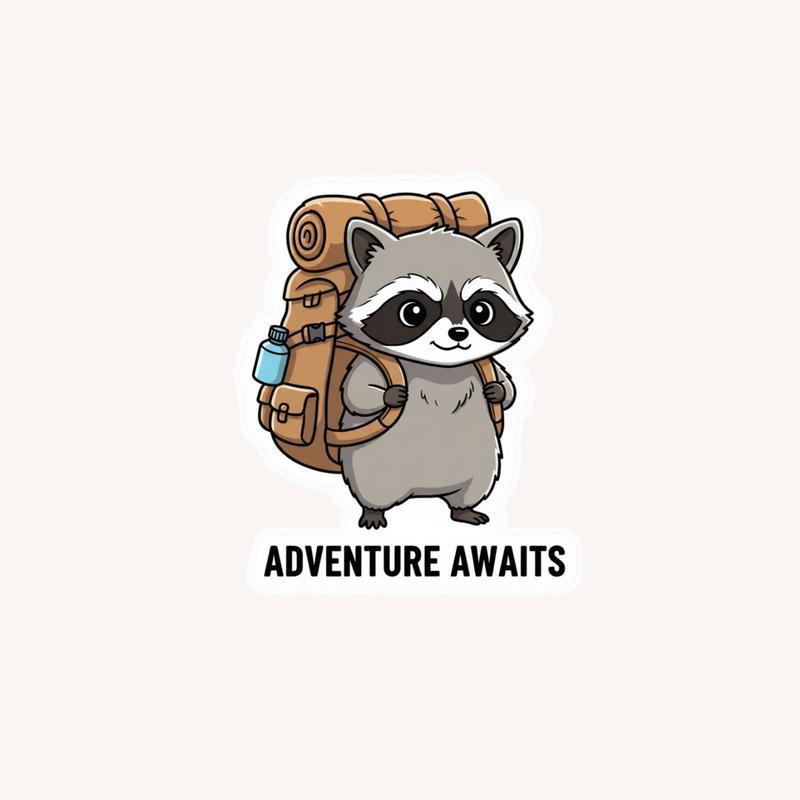 Baby Raccoon Tiny Backpack Sticker - Raccsy