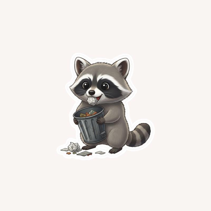 Baby Raccoon Trash Panda Starter Kit Sticker - Raccsy