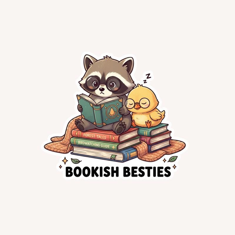 Chicken Raccoon Cozy Bookworms Sticker - Raccsy