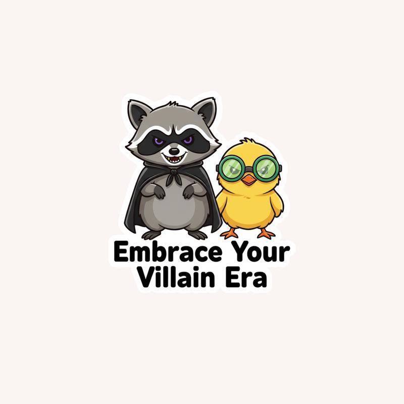 Chicken Raccoon Villain Era Sticker - Raccsy
