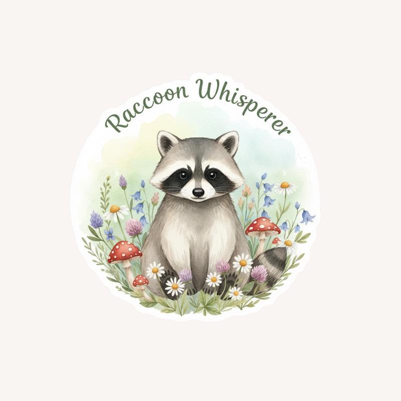 Cottagecore Raccoon Whisperer Sticker - Raccsy