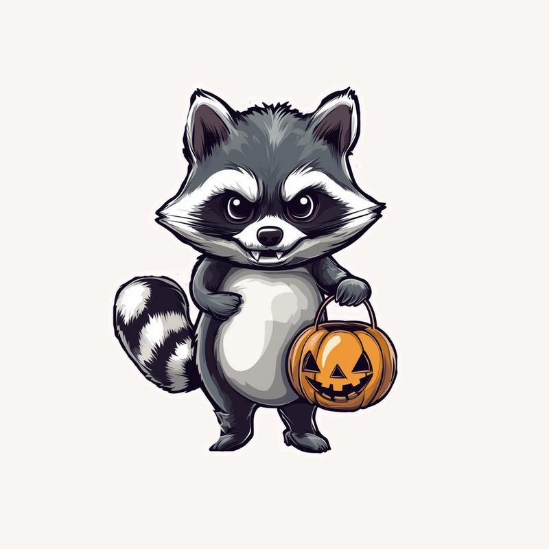 Ghost Angry Raccoon Sticker - Raccsy