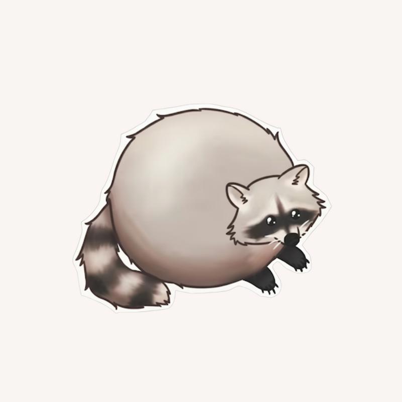 Funny Fat Racoons Super Fat Raccoon Sticker - Raccsy
