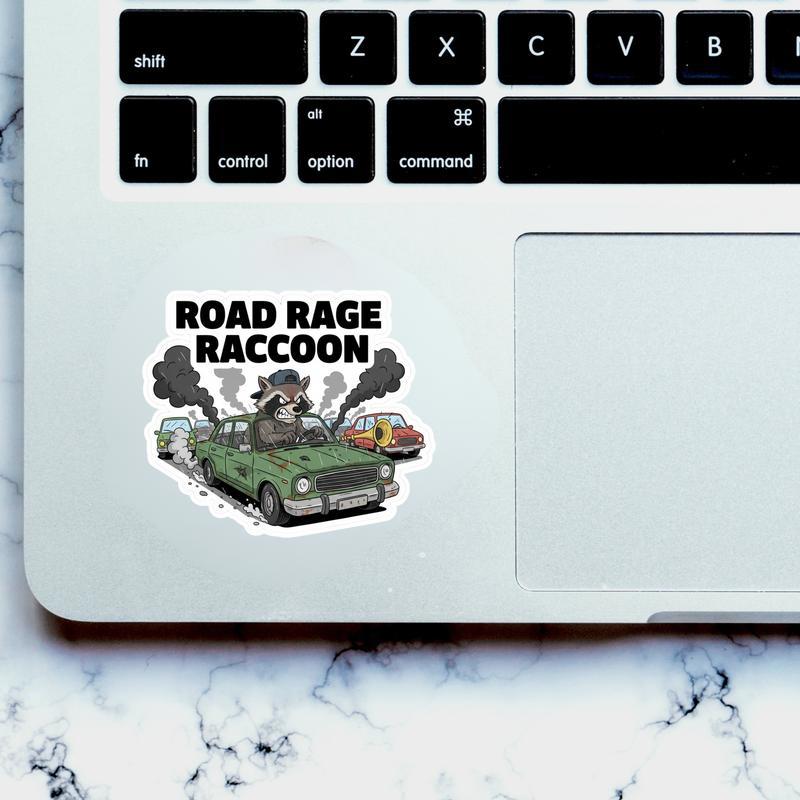 Angry Raccoon Road Rage Sticker Angry Raccoon Road Rage Sticker