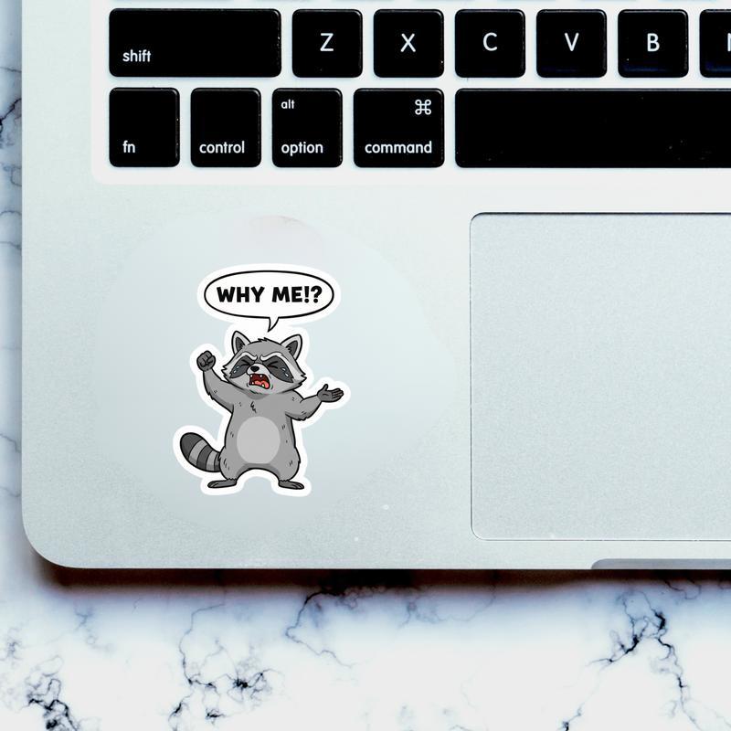 Angry Raccoon Shaking Fist At Sky Sticker