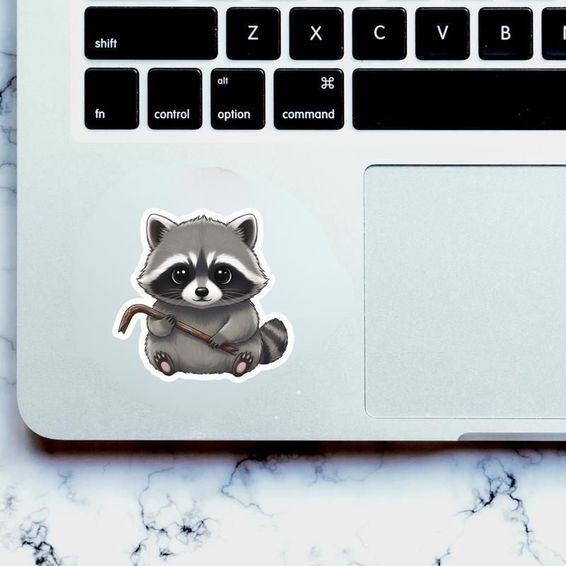 Baby Raccoon Cute But Feral Sticker Baby Raccoon Cute But Feral Sticker
