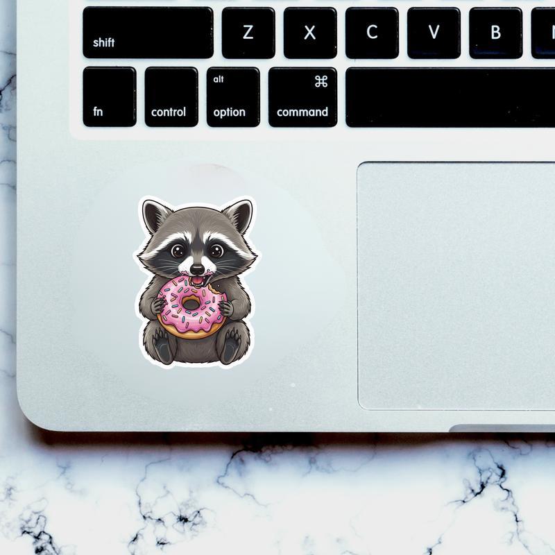 Baby Raccoon Donut Thief Sticker