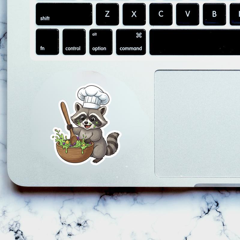 Baby Raccoon Little Chef Sticker