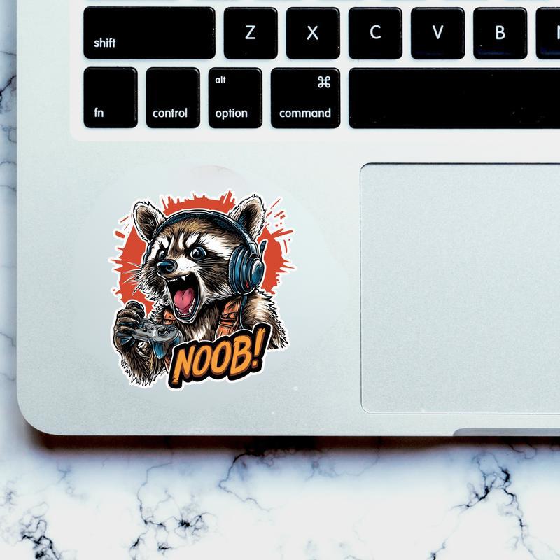 Grumpy Gamer Angry Raccoon Sticker