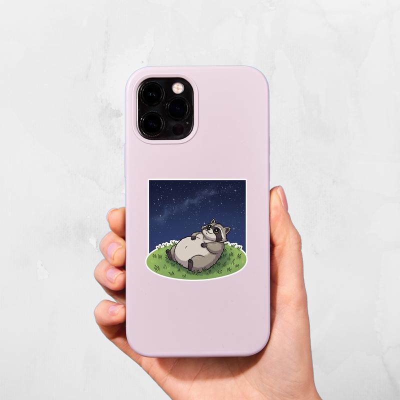 Fat Raccoon Star Gazer Sticker