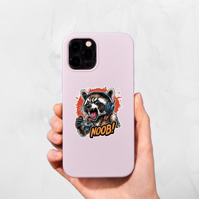 Grumpy Gamer Angry Raccoon Sticker