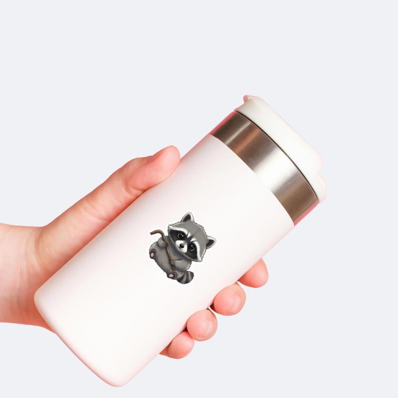 Baby Raccoon Cute But Feral Sticker Baby Raccoon Cute But Feral Sticker