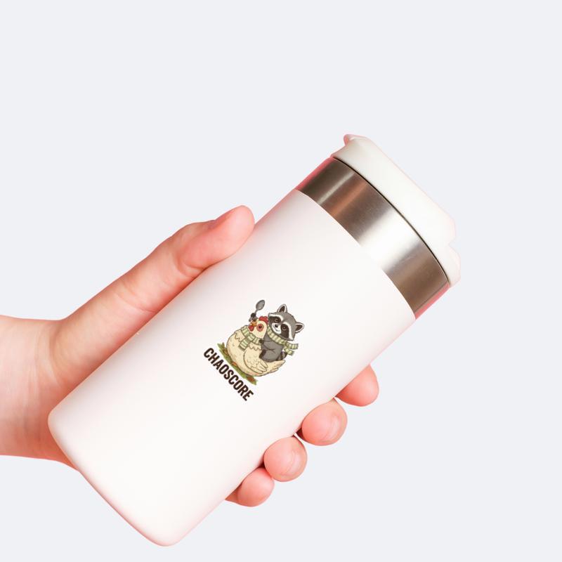 Chicken Raccoon Cozy Chaos Sticker