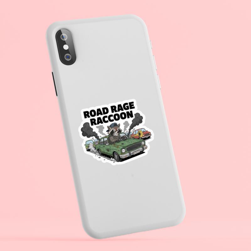 Angry Raccoon Road Rage Sticker Angry Raccoon Road Rage Sticker