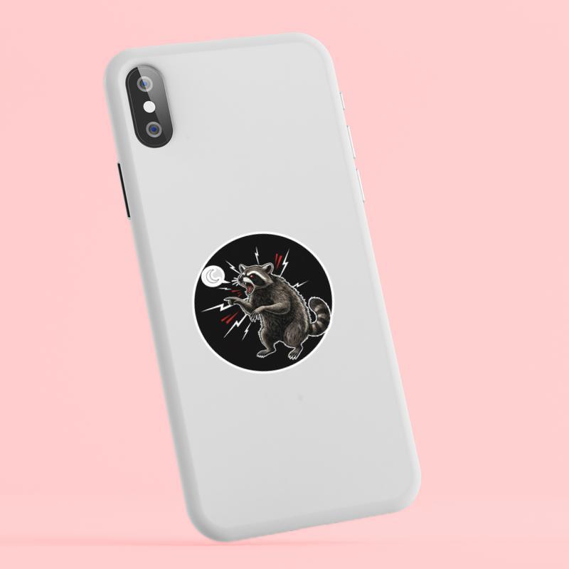 Angry Raccoon Screaming At The Moon Sticker
