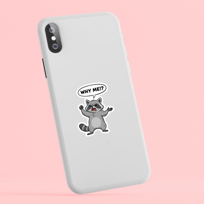 Angry Raccoon Shaking Fist At Sky Sticker