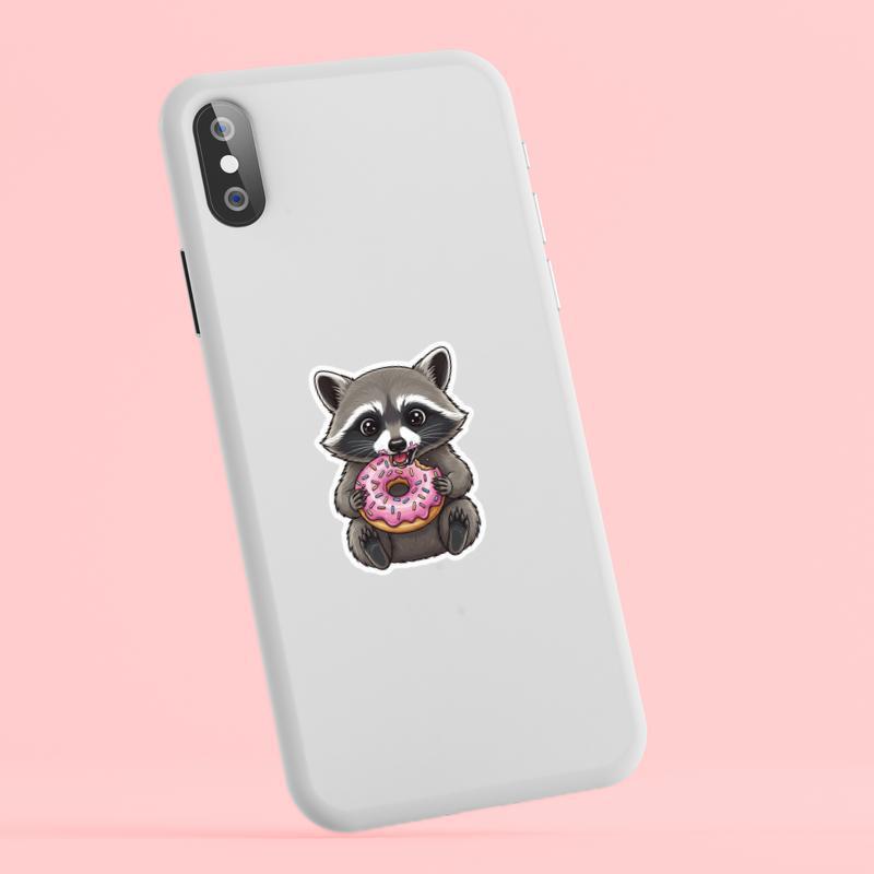 Baby Raccoon Donut Thief Sticker