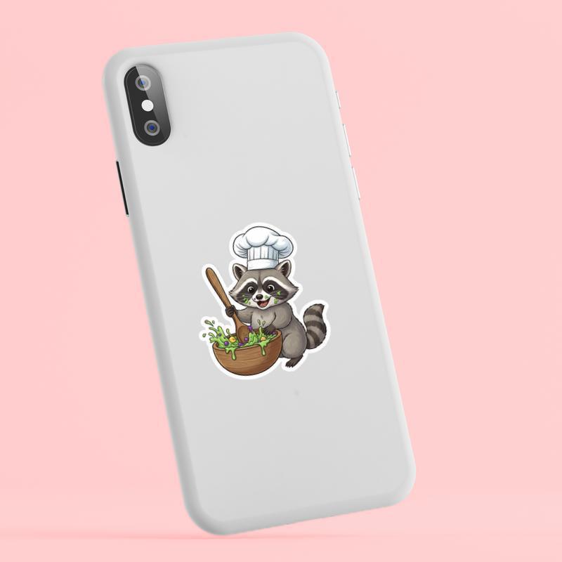 Baby Raccoon Little Chef Sticker