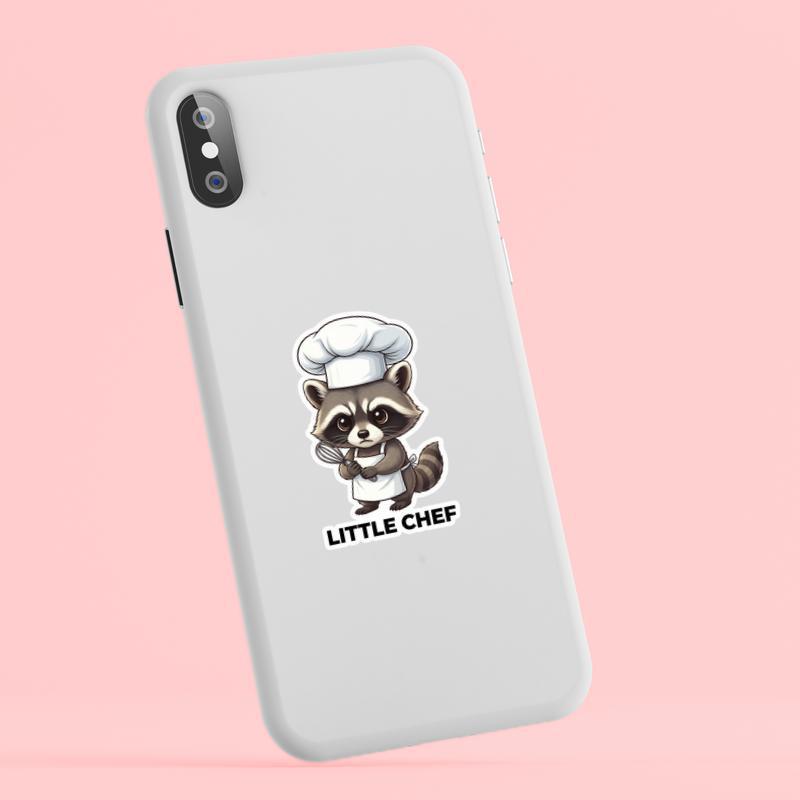 Baby Raccoon Tiny Chef Hat Sticker