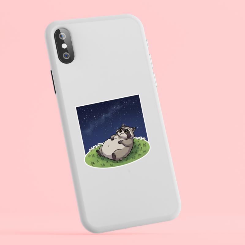 Fat Raccoon Star Gazer Sticker