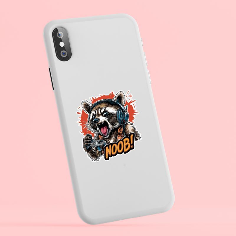 Grumpy Gamer Angry Raccoon Sticker