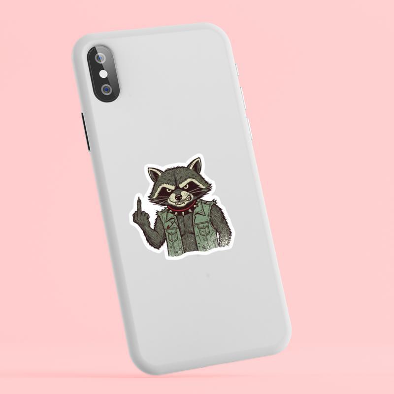 Vintage Raccoon Middle Finger 2 Sticker Vintage Raccoon Middle Finger 2 Sticker
