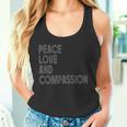 Peace Love And Compassion シャツ インスピレーションを与える引用 レトロ タンクトップ