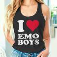 Red Heart I Love Emo Boys タンクトップ