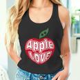 「Red Apple Fresh Fruit 」 ハート型 Love りんご フルーツ ユニークデザイン 長袖tシャツ タンクトップ