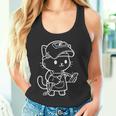 かわいい猫の溶接工 タンクトップ