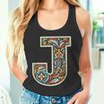 イニシャル 名前 文字 J アルファベット 民芸風 タンクトップ