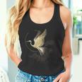 エレガントな鶴 アールデコ デザイン 優雅な鳥 タンクトップ