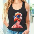 サングラスをかけたフラミンゴ フラミンゴが大好き かわいいフラミンゴ タンクトップ