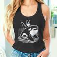 シャチに乗る猫 ファニー タンクトップ