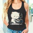 ピアノを弾くかわいい猫 ヴィンテージ かわいい猫 アート 日本アニメ タンクトップ
