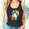 ペンギン食べる ラーメン サングラス アートワーク 和麺 タンクトップ