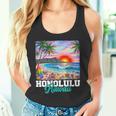 ホノルル ハワイ ハワイアン 波 ビーチ 夏 サーフィン レトロ 長袖tシャツ タンクトップ