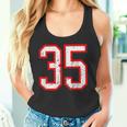 ヴィンテージナンバー 35 ホワイトレッドスポーツ代表チームナンバー 35 タンクトップ