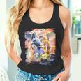 宇宙の銀河猫とユニコーン ペガサス タンクトップ