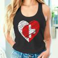 日本 スイス ハート 日本国旗 スイス国旗 ハート 長袖tシャツ タンクトップ