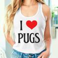 I Love Pugs I Heart Pugs Dog Lover Pet Puppy Dog Pug タンクトップ