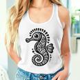かわいいタツノオトシゴ ポリネシア トライバル マオリ柄 タツノオトシゴ 長袖tシャツ タンクトップ