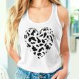 シックなハートプリントの牛柄。 タンクトップ