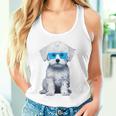 プードル 犬 幾何学的 キュート サングラス アニマル アート プードル タンクトップ