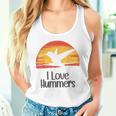 レトロ ヴィンテージ サンセット 2024 I Love Hummers コリブリ ハチドリ タンクトップ